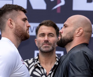 Johnny Fisher vs Alen Babic launch press conference quotes Johnny Fisher predicts heavyweight clash with Alen Babic will end in "a proper tear up" boxrec eddie hearn oddschecker predictions
