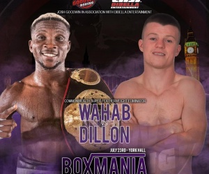 BoxMania 2 will feature Joshua Wahab vs Liam Dillon Commonwealth title eliminator plus three Southern Area fights goodwin boxing tickets £50 how to buy watch ringwalks doors open boxrec lou dibella