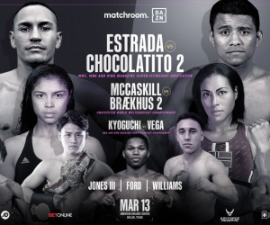 alented trio Raymond Ford, Austin Williams and Otha Jones III ringwalks live stream info links details tickets set for tests on Estrada-Chocolatito bill