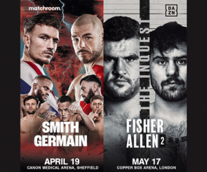 Johnny Fisher vs Dave Allen 2 and Dalton Smith vs Mathieu Germain boxrec wiki matchoom dazn how to watch predictions