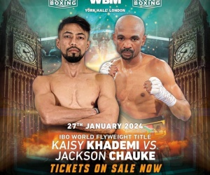 Kaisy Khademi defeated by Jackson Chauke in world title fight at the York Hall ibo boxrec flyweight title watch full fight highlights next youtube ko points ud afghan first uk scores results reports