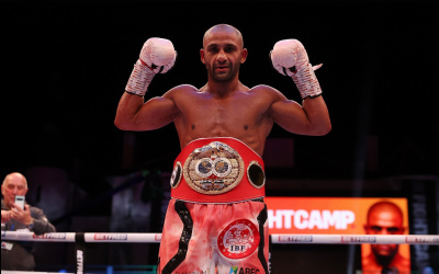 Kid Galahad becomes IBF World Champion with a clinical 11th round TKO win over Jazza Dickens watch boxrec