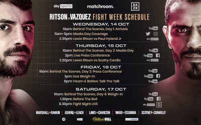 Lewis Ritson vs Miguel Vazquez fight week schedule time date tv channel live stream preview prediction betting odds oddschecker