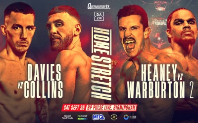 Liam Davies vs Nathaniel Collins announced England vs Scotland Nathan ‘Hitman’ Heaney rematch with 2 boxrec wiki tickets predictions who wins how to watch dazn Gerome Warburton boxer first fight