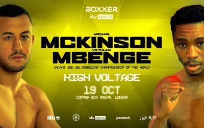 Michael McKinson faces Tulani Mbenge for the vacant IBO World welterweight title boxrec fight time date tv channel undercard predictions oddschecker