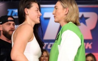 Former friends Sandy Ryan and Mikaela Mayer clash at press conference boxrec wiki fight time espn how to watch betting odds oddschecker bets predictions who wins fight preview