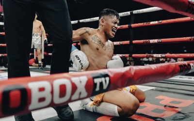 Angelo Leo sparkles with KO win over Mike Plania in WNF main event fight time date tv channel watch highlights full results reports boxrec wiki next