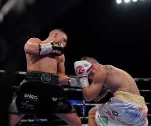  boxrec wiki facebook twitter instagram everton red triangle frank warren bt sport Featherweight wrecking machine Nick Ball destroys Polish title contender in 56 seconds