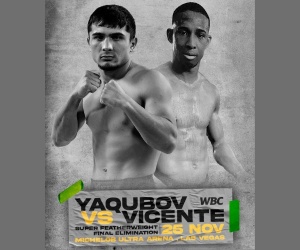 Pablo Vicente and vs stats Muhammadkhuja Yaqubov will clash in WBC super featherweight eliminator boxrec fight time date tv channel oddschecker how to watch preview predictions ringwalks livestream