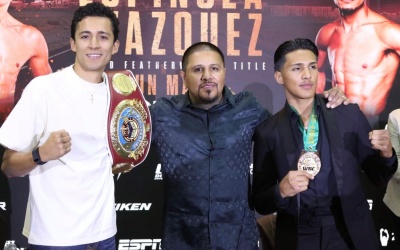 Rafael Espinoza and Emiliano Fernando Vargas host Mexico City press conference boxrec wiki fight time date tv channel edward vazquez