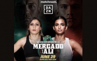 History making boxer Ramla Ali to challenge WBC World super-bantamweight champion Yamileth Mercado wiki boxrec fight time date tv channel june 29 live on dazn app hearn model