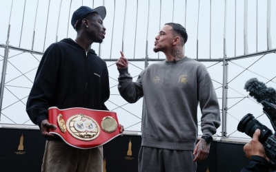 Richardson Hitchins and George Kambosos Jr clash in a fiery face-off in the sky boxrec fight predictions
