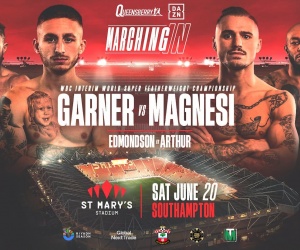 Ryan Garner vs Michael Magnesi full fight night details betting odds quotes tv channel dazn ringwalks what time start links results piranha southampton fc frank warren predictions bets top tips preview