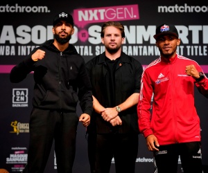 Shabaz Masoud vs. Jose Sanmartin undercard press conference quotes Frank Smith Matchroom Boxing CEO Cameron Vuong boxrec Calum French