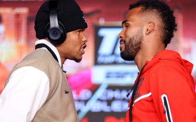 Underdog Edwin De Los Santos tells fans not to be surprised if he upsets Shakur Stevenson in WBC lightweight world title fight bookies oddschecker press conference watch presser quotes boxrec bio