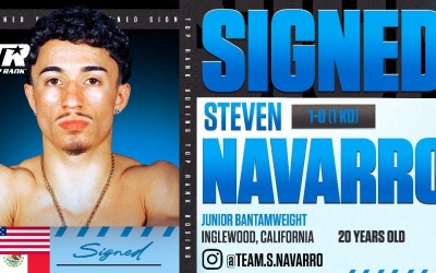 13-time U.S. national amateur champion Steven “Kid Dynamite” Navarro signs pro deal with Top Rank boxrec record fight time date tv channel watch highlights youtube bob arum
