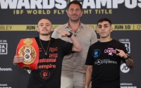 IBF World flyweight champion Sunny Edwards doesn't believe Andres Campos is worthy of sharing the ring with him final press conference quotes charlie next fight dazn eddie hearn alfie sharman who is