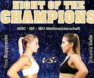 Tina Rupprecht (10-0-1, 3 Ko’s) from Germany, will defend her title against IBF champion, Costa Rican Yokasta Valle