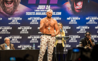 WBC Heavyweight Champion Fury & Former Heavyweight Champion Wilder Battle in Highly Anticipated Third Matchup Saturday, July 24 Live on Pay-Per-View from T-Mobile Arena in Las Vegas press conference face off silence