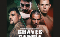 Title fight announced on the Andy Ruiz Jr. vs Damian Knyba undercard Alan Chaves will defend his WBO Latino Lightweight title against Eridson Garcia boxrec fight time date tv channel how to watch what when bst uk time wiki