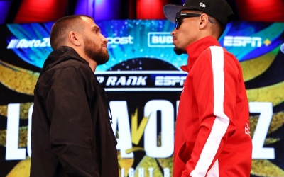 From the war in Ukraine to the Mecca of Boxing Vasiliy Lomachenko all set for Jamaine Ortiz showdown boxrec fight time date tv channel undercard boxing oddschecker presser